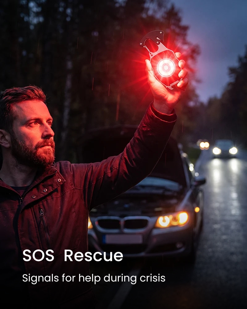 Red SOS light used for emergency visibility