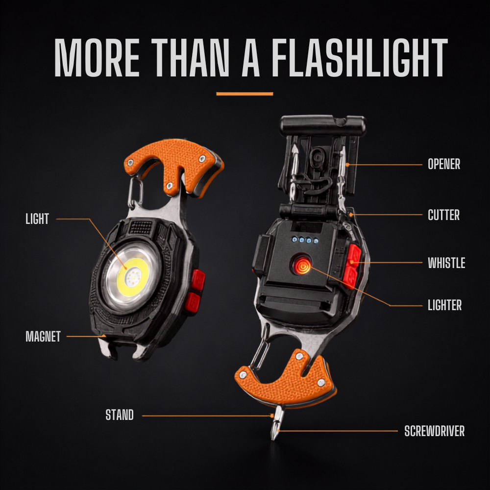 Eight functions of the multifunctional keychain flashlight